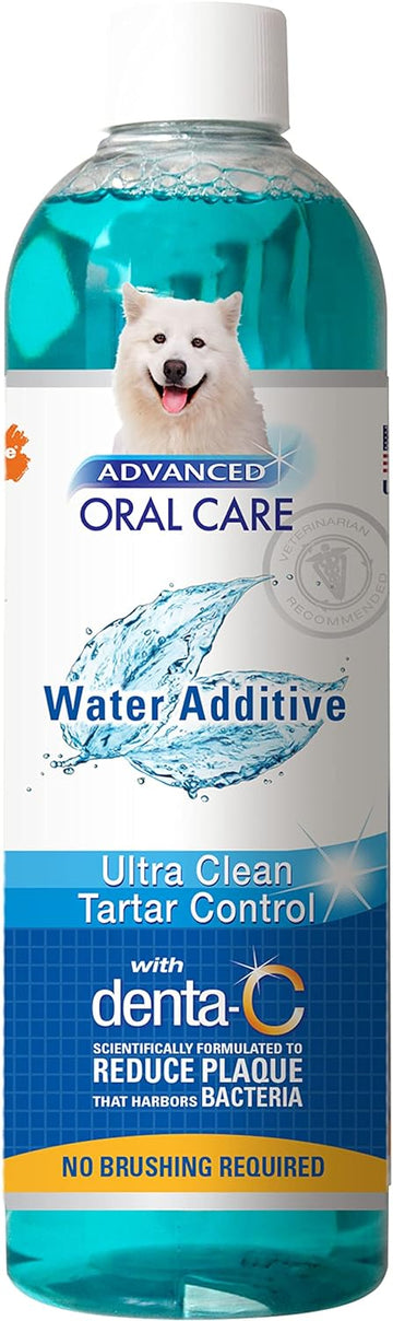 Nylabone Advanced Oral Care Dog Water Additive for Dental Care - Liquid Tartar Remover - Dog Breath Freshener & Teeth-Cleaning Liquid (16 oz.)