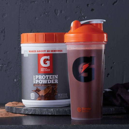 Gatorade Whey Protein Powder, Chocolate, 22.4 Ounce (20 Servings Per Canister, 20 Grams Of Protein Per Serving)