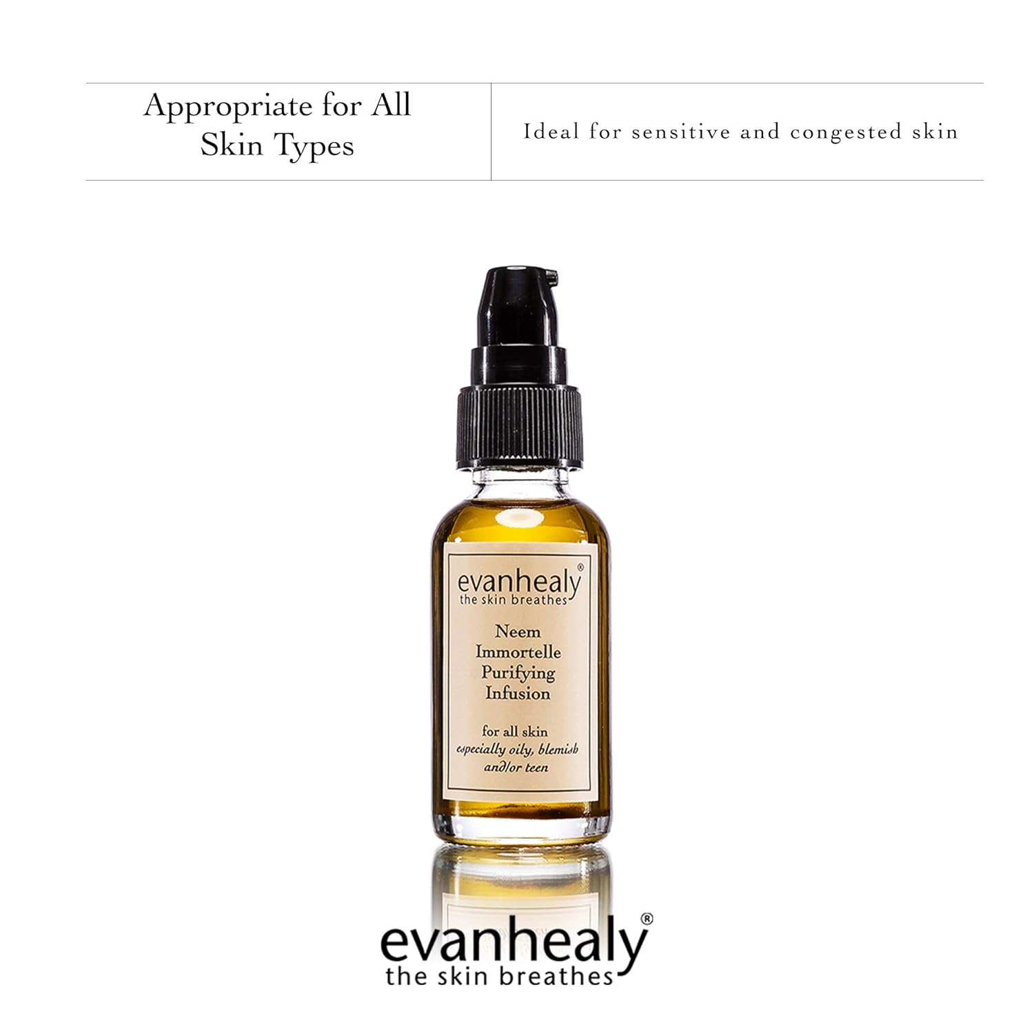 Evanhealy Neem Immortelle Purifying Infusion | Facial Oil Serum & Cleanser For Congested & Sensitive Skin | Pore Minimizer Serum For Face | Balancing Ayurveda Oil For Face | Vitamin E Oil Face Serum : Beauty & Personal Care