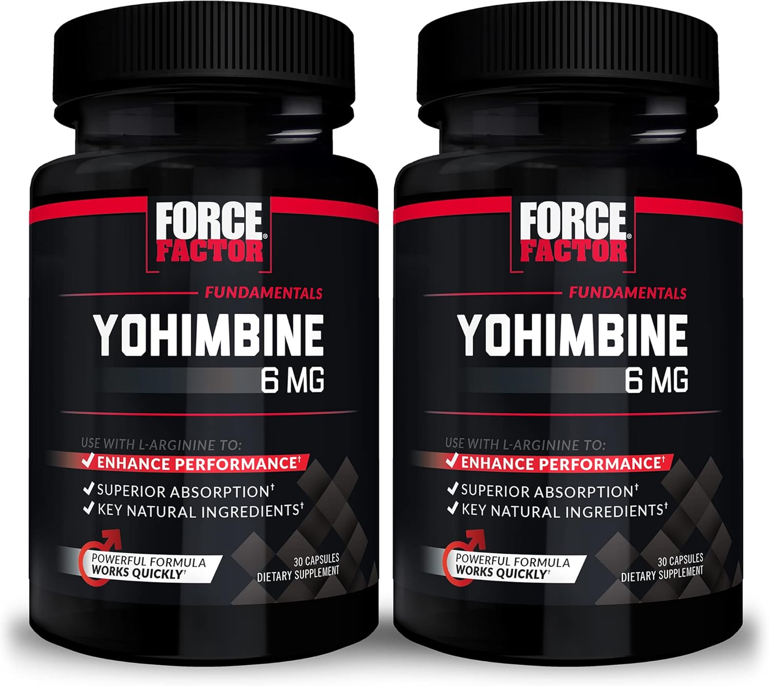Force Factor Yohimbine Supplement For Men, Yohimbe Bark Extract With Superior Absorption To Enhance Performance, 6Mg Yohimbine Bark Pills With Key Natural Ingredients, 30 Count (Pack Of 2)