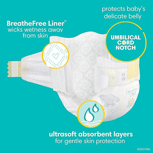 Pampers Swaddlers Diapers Newborn - Size 0, 84 Count (Pack of 1), Ultra Soft Disposable Baby Diapers (newborn)