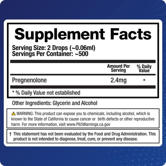 Biomatrix Pregnenolone 2.4 Mg Per Dose, 1,200 Mg Total (Equivalent To 3,000 Mg Of Oral Pregnenolone) – Liquid Micronized Supplement For Hormone Balance, Inflammation