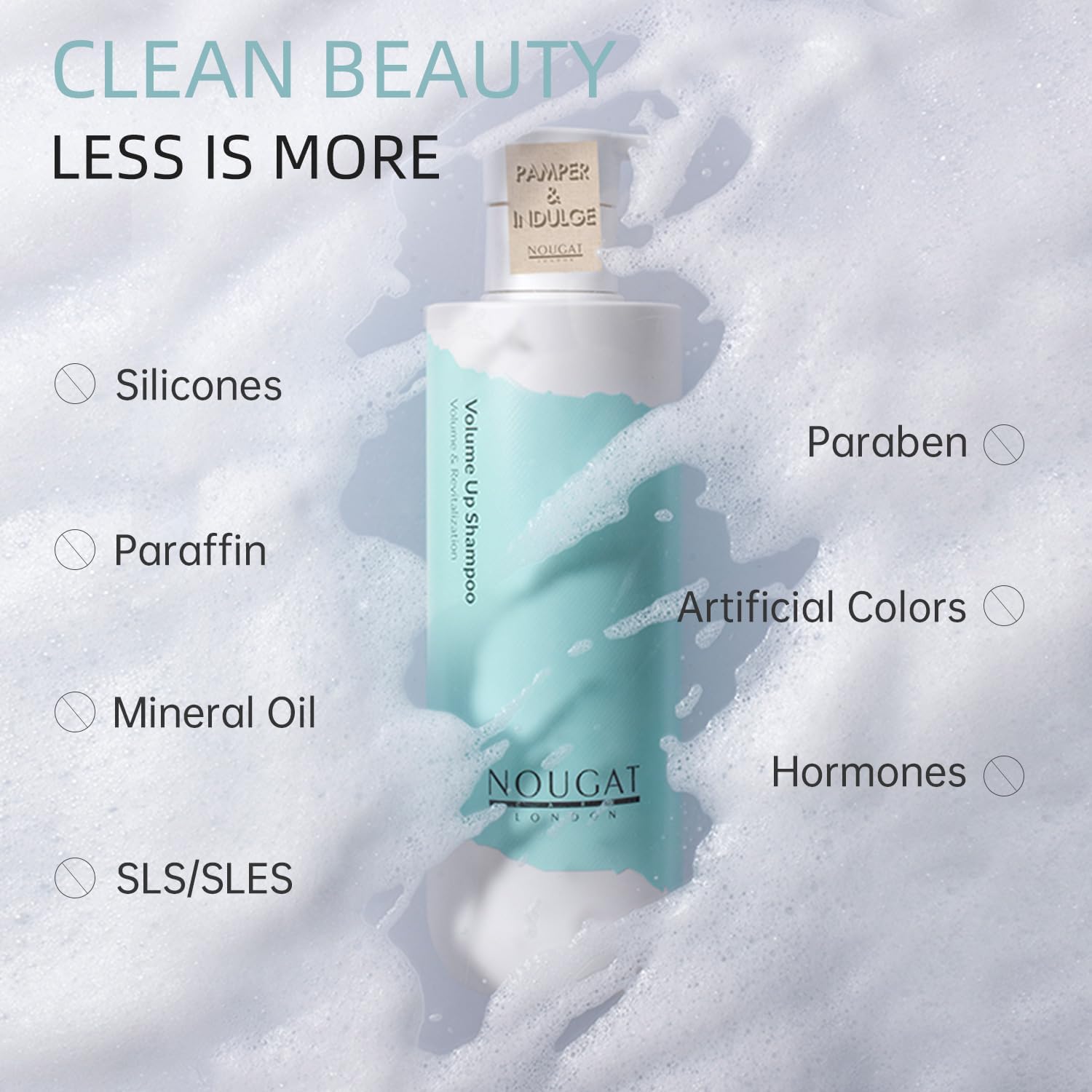 Nougat London Volume Up Shampoo, Cleanse & Detox, Weightless & Volumizing, Flights Dandruff, Sls & Paraben Free, For Oily, Thin & Fine Hair,Prevents Hair Loss,Growth Stimulating,Plant-Based Formula