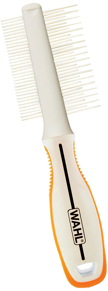 Wahl Premium Flea, Hair Pick, & Finishing Comb With Ergonomic Grips For Dog Grooming, Brushing, Detangling, And Flea Removal – Model 858503