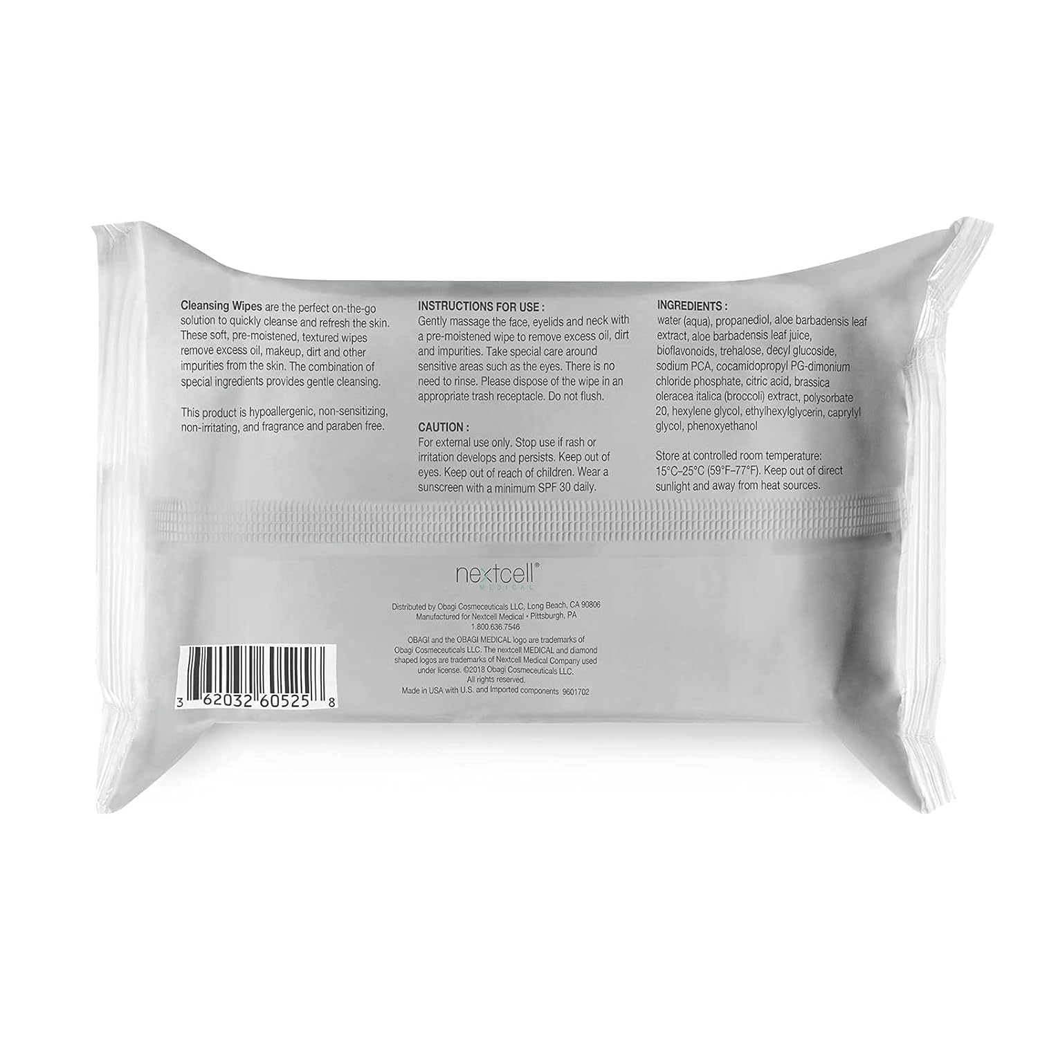 Obagi Medical On the Go Cleansing and Makeup Removing Wipes, 25 count : Beauty & Personal Care