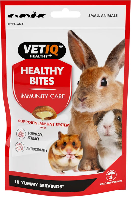 VETIQ Healthy Bites Immunity Care Treats For Small Animals With Echinacea to Help Support the Immune System & Prebiotic Fibre to Support a Healthy Digestion, 30 g (Pack of 4)?EC5771