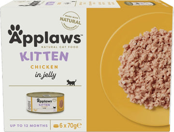 Applaws Natural Wet Kitten Food, Chicken Multipack in Jelly 70 g Tin - 4 x (6 x 70 g) Tins?1137ML-A