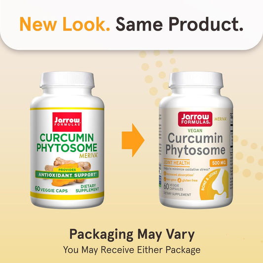 Jarrow Formulas Curcumin Phytosome 500 Mg - 60 Veggie Capsules - Formulated With Meriva - Antioxidant Support Supplement - Joint Health & Support - 60 Servings