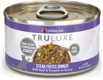 Weruva Truluxe Cat Food, Steak Frites Dinner With Beef & Pumpkin In Gravy, 3Oz Can (Pack Of 24)