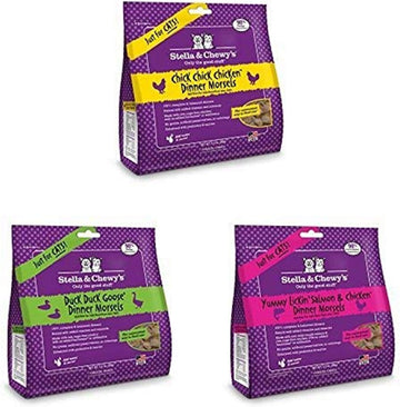 Stella & Chewy'S Freeze-Dried Raw Dinner Cat Food Variety Pack Of 3 (Chicken, Duck And Salmon & Chicken), 3.5 Oz. Each : Pet Supplies