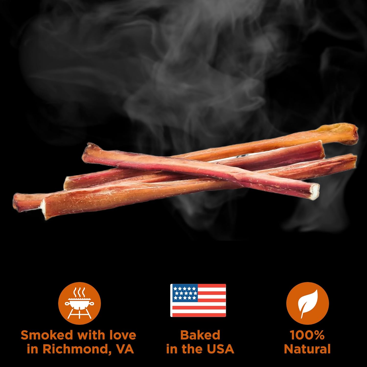 Best Bully Sticks Premium Hickory Smoked 100% Natural Thick 6 Inch Bully Sticks for Dogs - Odor Free with Smoky Aroma - No Additives Free-Range Grass-Fed Beef, Grain-Free Dog Chews, Thick 5 Pack : Pet Supplies