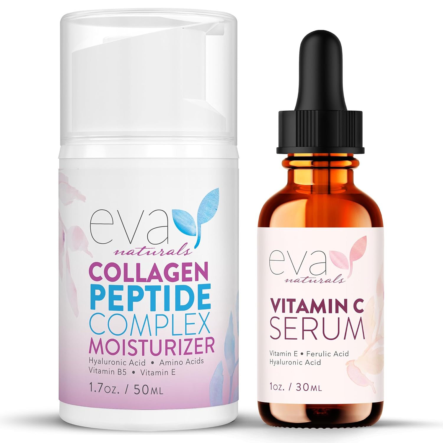 Vitamin C Serum & Collagen Peptide Moisturizer Bundle