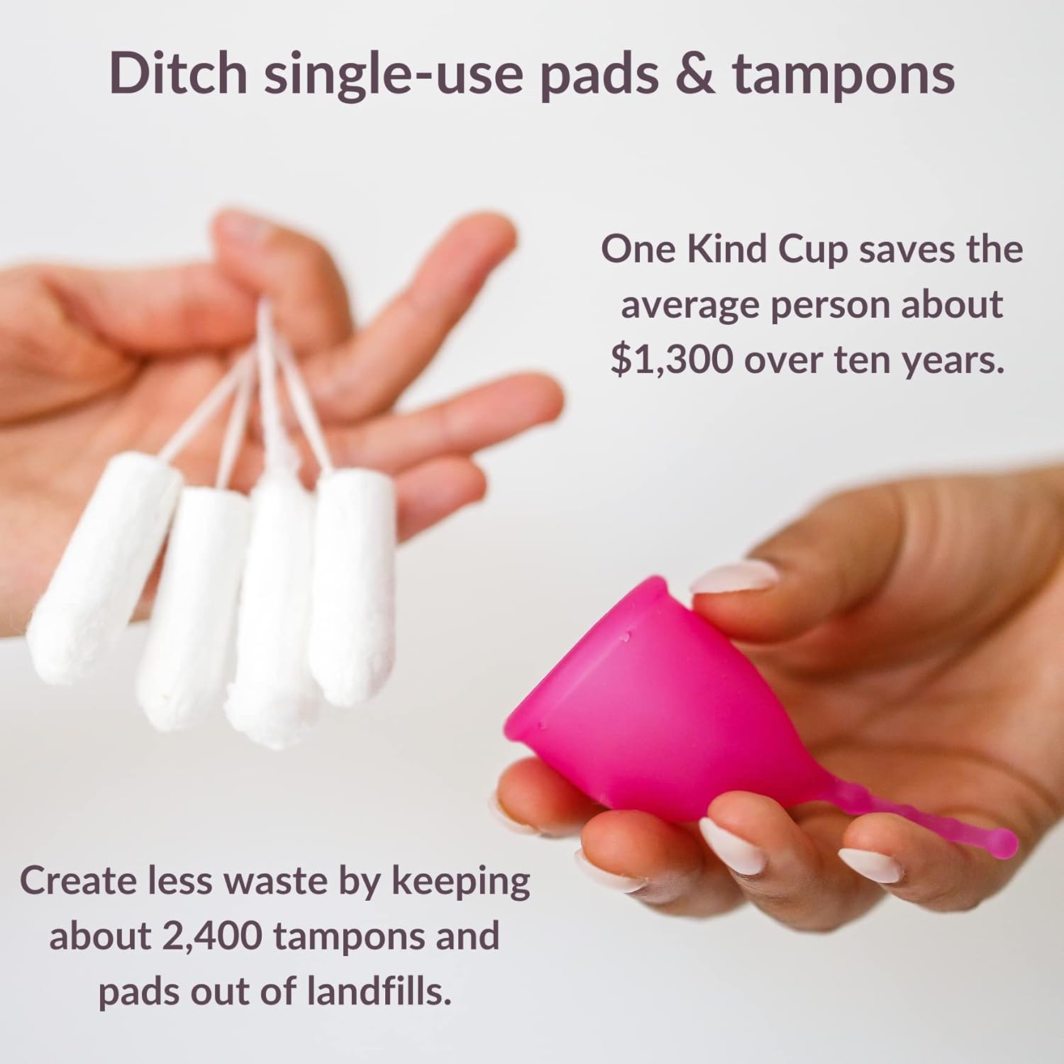 Kind Cup | Menstrual Cups | Period Cup | Easy to use | Comfortable | Soft | Long Stem | Curved | Ergonomic | High Cervix | Low Cervix | Eco Friendly Products | USA (Small/Regular) (Duo, Clear) : Health & Household