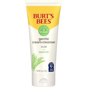 Burt'S Bees Gentle Cream Cleanser With Aloe For Sensitive Skin, 98.9% Natural Origin, 6 Ounces