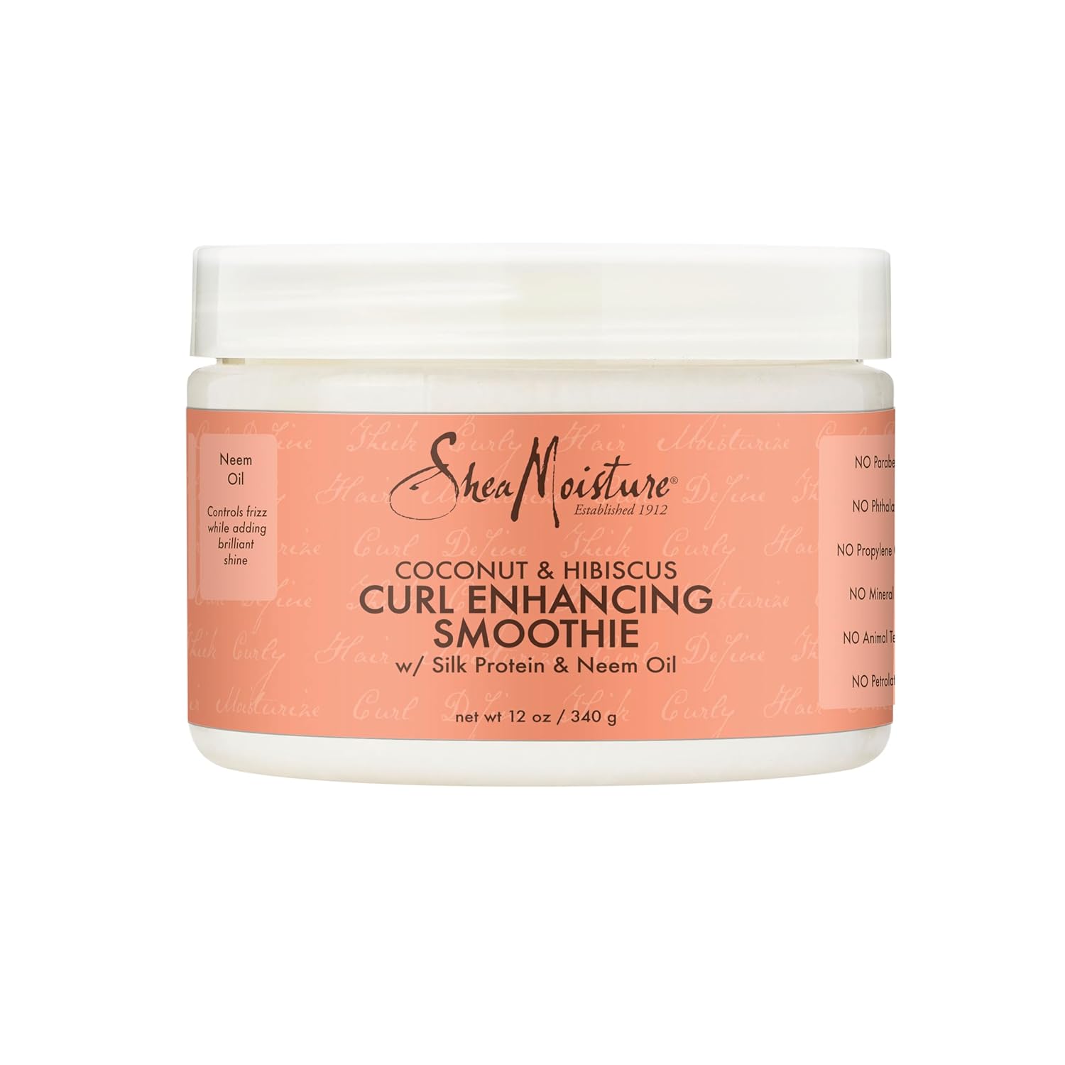 Sheamoisture Smoothie Curl Enhancing Cream Coconut And Hibiscus For Thick, Curly Hair Sulfate Free And Paraben Free 12 Oz