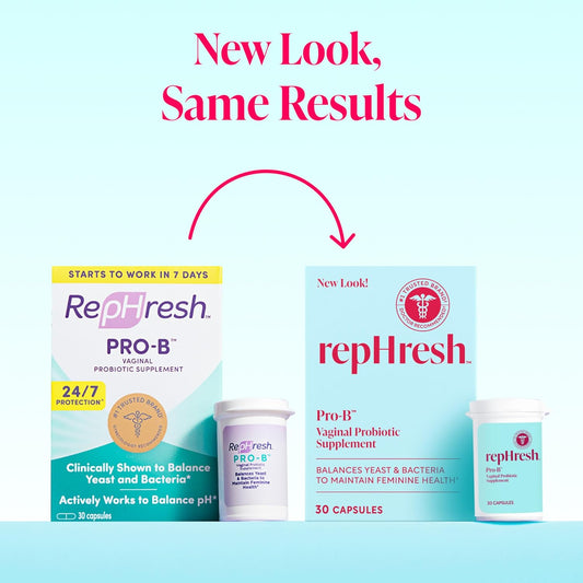 Rephresh Pro-B Vaginal Probiotic Supplement For Women, Clinically Tested, 30 Capsules