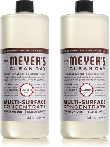 Mrs. Meyer'S Clean Day Multi-Surface Cleaner Concentrate, Use To Clean Floors, Tile, Counters, Lavender, 32 Fl. Oz - Pack Of 2