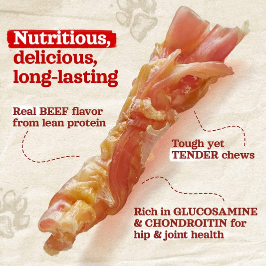 Natural Farm Extra-Thick Beef Tendons (4-6 Inch, 6 Pack), Natural Chondroitin And Collagen: Supports Healthy Joints, Great For Dental Health – Made & Packaged, All Dog Sizes