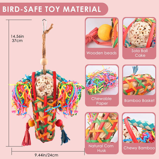 Katumo Bird Toys Parakeet Toy Cockatiel Shredding Toys Conure Foraging Sola Toys For Conure Cockatiel Parakeet Lovebird Small To Medium Birds