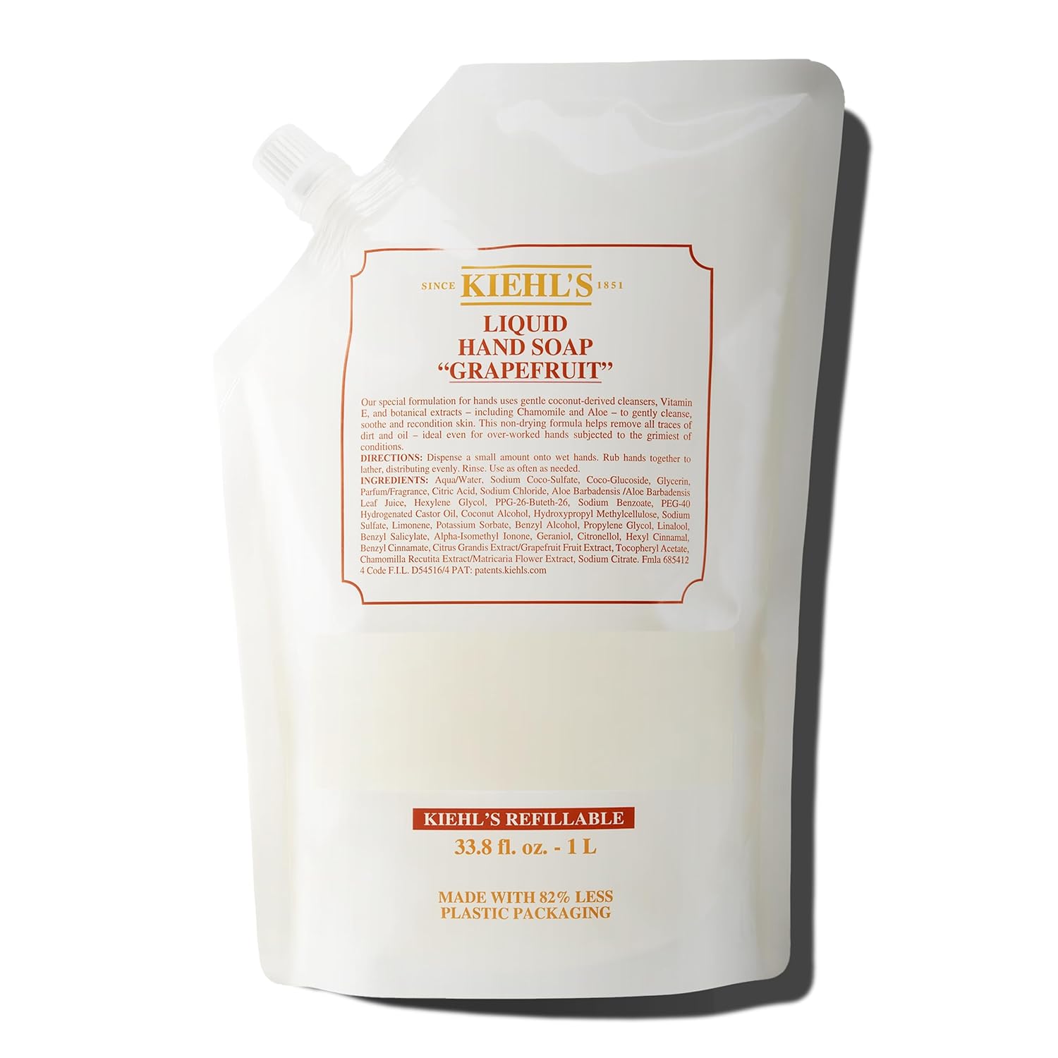 Kiehl'S Grapefruit Liquid Hand Soap, Scented Hand Wash To Soothe & Condition Skin, Non-Drying, With Coconut-Derived Cleansers, Vitamin E & Botanical Extracts, All Skin Types, Grapefruit Citrus Scent