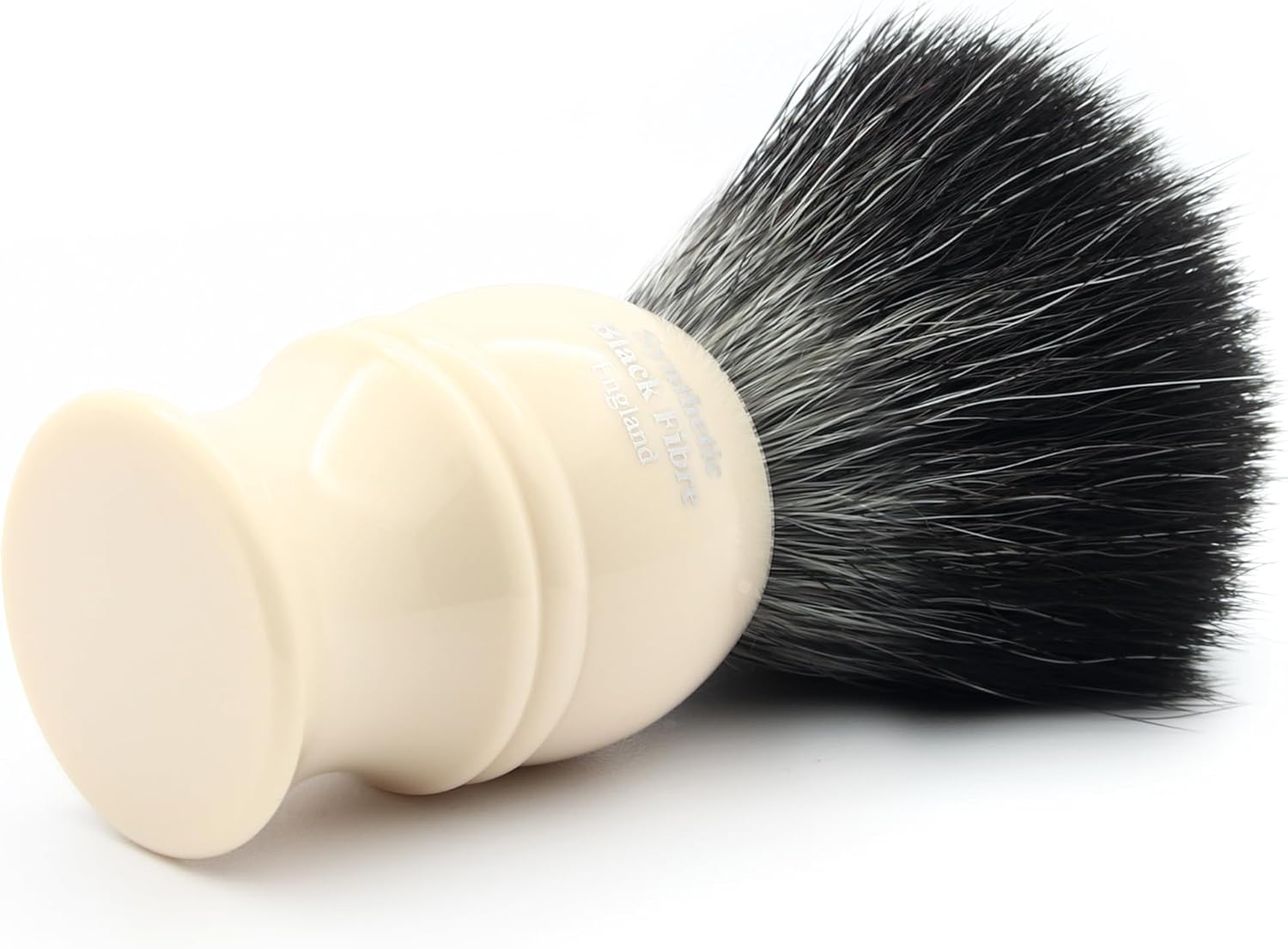 Edwin Jagger 1Ej337Syn Classic Black Synthetic Fibre Eco-Friendly Vegan Exfoliating Shaving Brush For Shaving Cream Or Shaving Soap For Men And Women (Imitation Ivory), Medium : Beauty & Personal Care