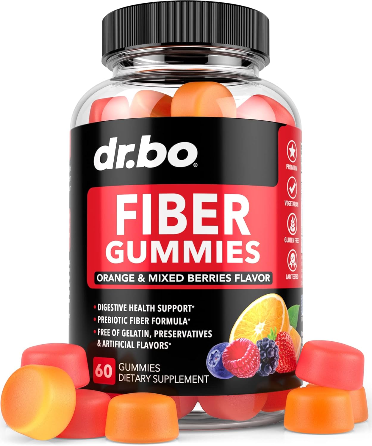 Fiber Gummies for Adults & Kids - Tasty Gummy Prebiotic Fiber Supplement for Max Digestive Gut Health Supplements for Women & Men - Daily Cleanse High Chicory Root Inulin Prebiotics - 60 Fiber Gummies