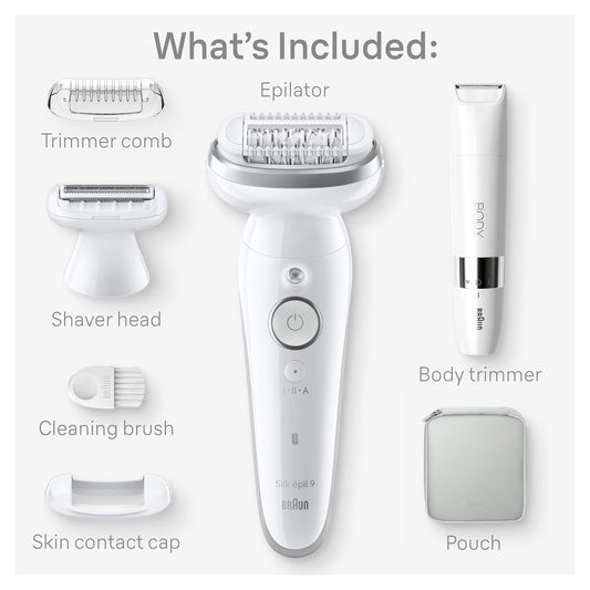 Braun Silk-Épil 9 Epilator, Wet & Dry, Lasting Smooth Skin, Se9-441