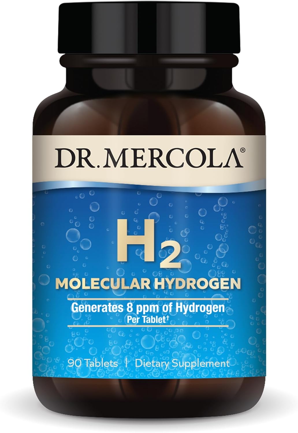 Dr. Mercola H2 Molecular Hydrogen Dietary Supplement, 90 Servings (90 Tablets), Non GMO, Gluten Free, Soy Free10293