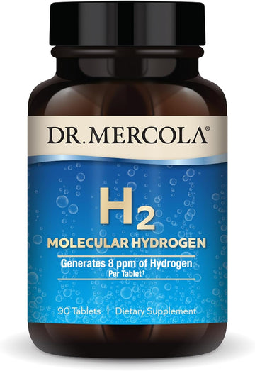 Dr. Mercola H2 Molecular Hydrogen, 90 Servings (90 Tablets), Dietary Supplement, Supports Brain Health And Cognitive Function, Non Gmo