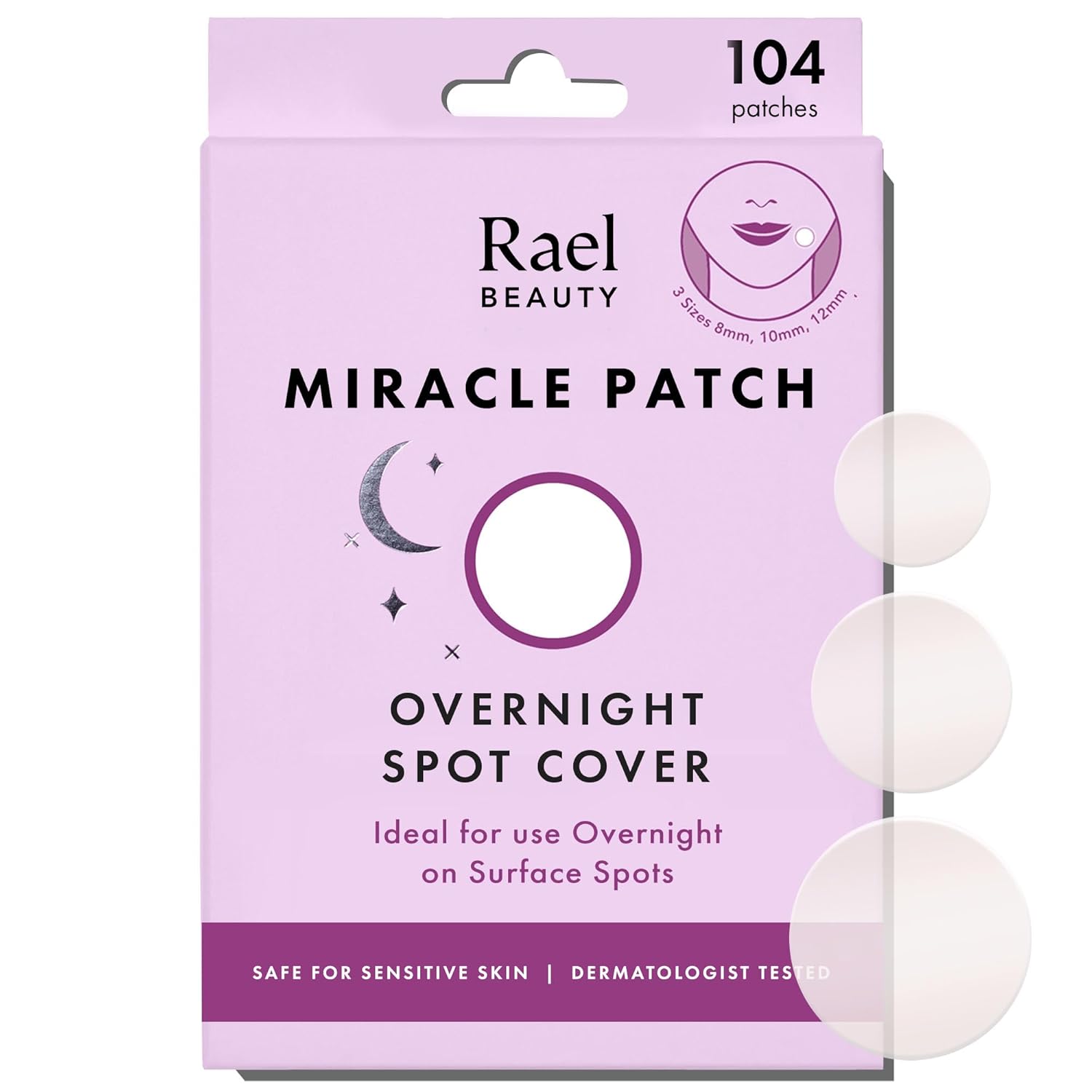 Rael Pimple Patches, Miracle Invisible Spot Cover - Hydrocolloid Acne Patch, Treatment For Breakouts, Absorbs Zits & Blemish, Korean Skin Care, 2 Sizes (72 Count)