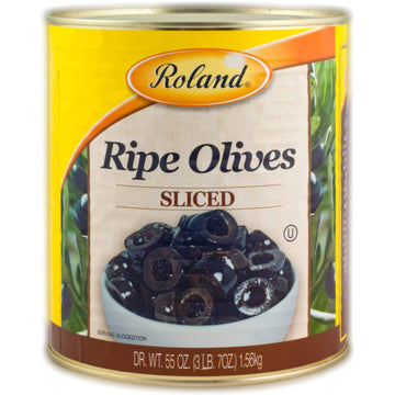 Roland Foods Sliced Black Ripe Olives, Specialty Imported Food, 55-Ounce Can