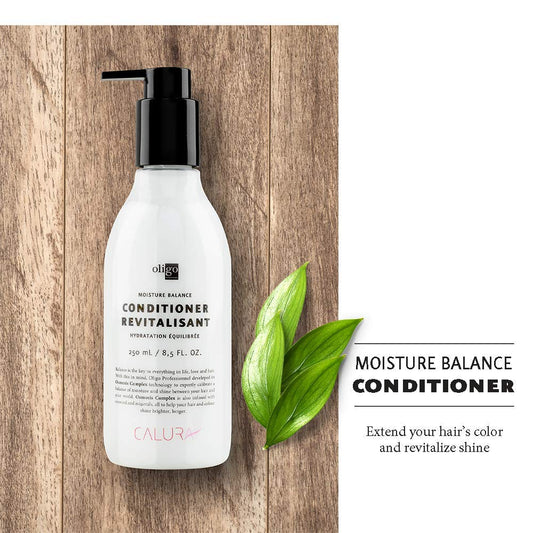 OLIGO PROFESSIONNEL - Calura Moisture Balance Conditioner - Men & Women - Paraben Free - For Oily Hair - Promotes Longevity of Colour - Revitalizes Shine - Sulfate Free - Moisturizing Formula - 8.5oz