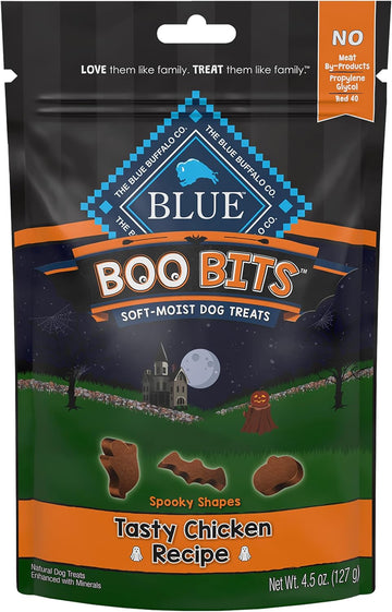 Blue Buffalo Boo Bits Natural Soft & Chewy Dog Treats, Halloween-Shaped Morsels, Tasty Chicken Recipe, 4.5-Oz. Bag