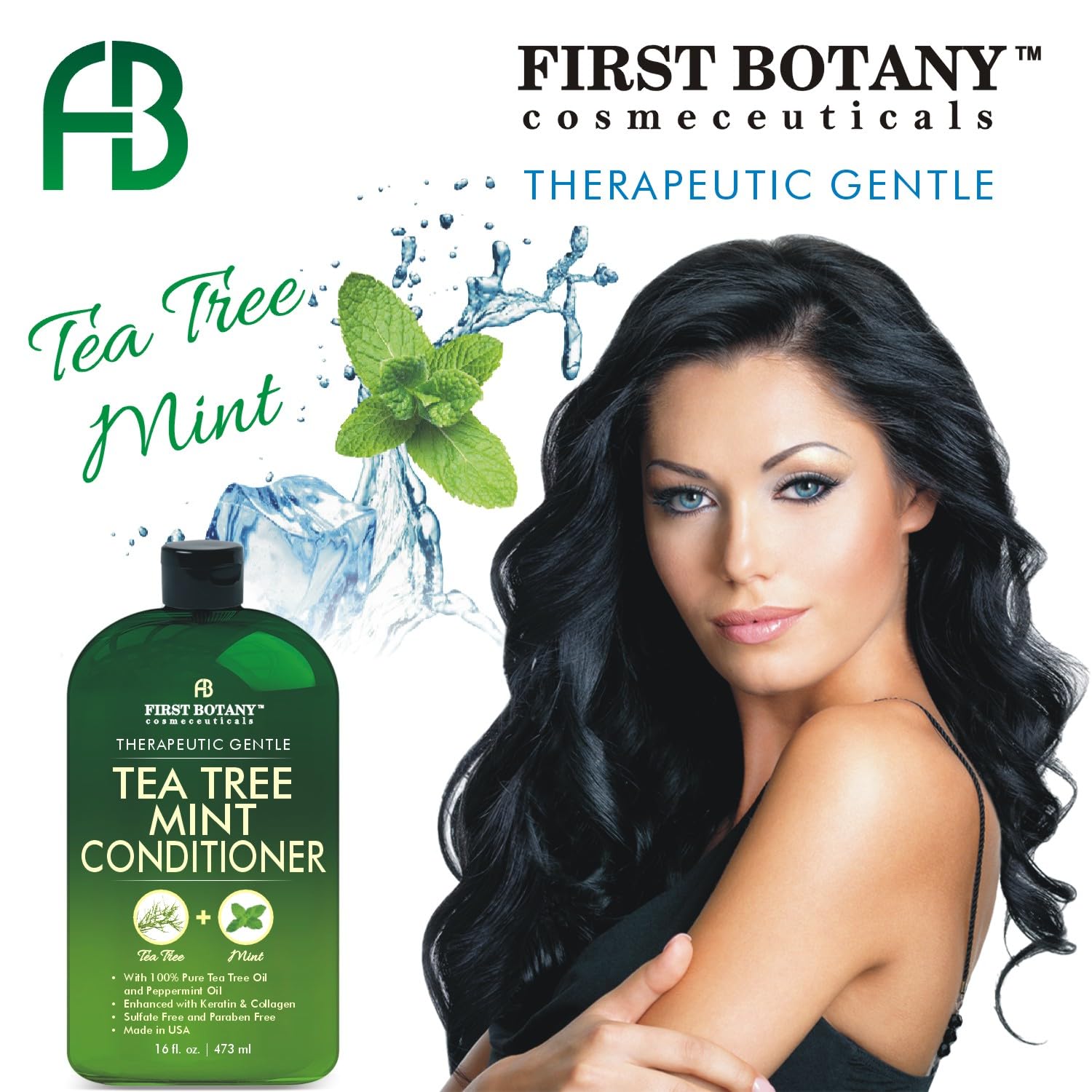 First Botany, Tea Tree Oil Conditioner 16 fl oz - Anti Dandruff Natural Oil conditioner For Dry Itchy & Flaky Scalp - Sulfate Free Paraben Free Cleanser - Prevents Head Lice & Thinning : Beauty & Personal Care