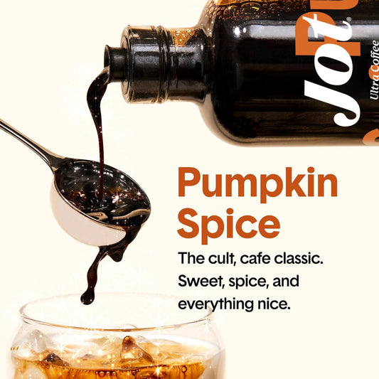 Jot Coffee Concentrate (Pumpkin Spice 1Pk) High Caffeine Pumpkin Spice Coffee, Pumkin Spice Latte, Iced Coffee, Instant Espresso, Makes 14 Cups Instant Pumpkin Coffee Cold Brew Concentrate Liquid