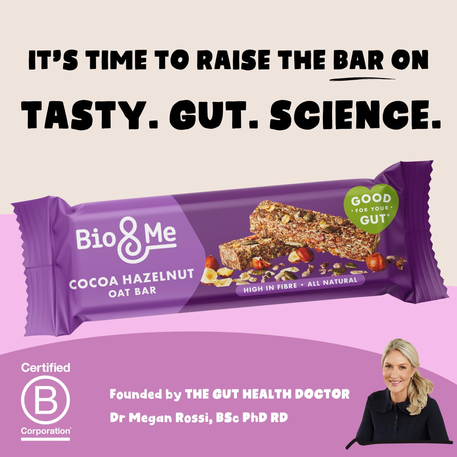 Bio&Me: Cocoa Hazelnut Gut-Loving Oat Bars (18 x 38g) - On-The-Go Snack - Good Gut Health : Amazon.co.uk: Grocery