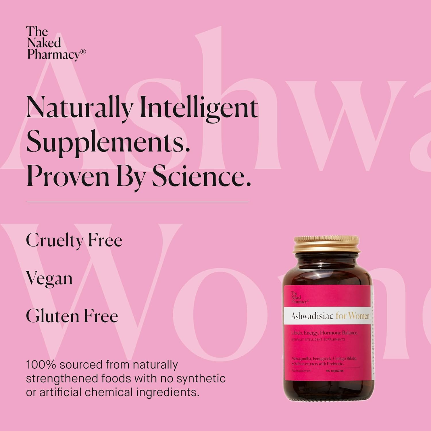 The Naked Pharmacy | Ashwadisiac for Women | Energy & Balance | Saffron, Ashwagandha, Fenugreek & Prebiotic | High Strength | Natural No Additives | 60 Capsules : Amazon.co.uk: Health & Personal Care