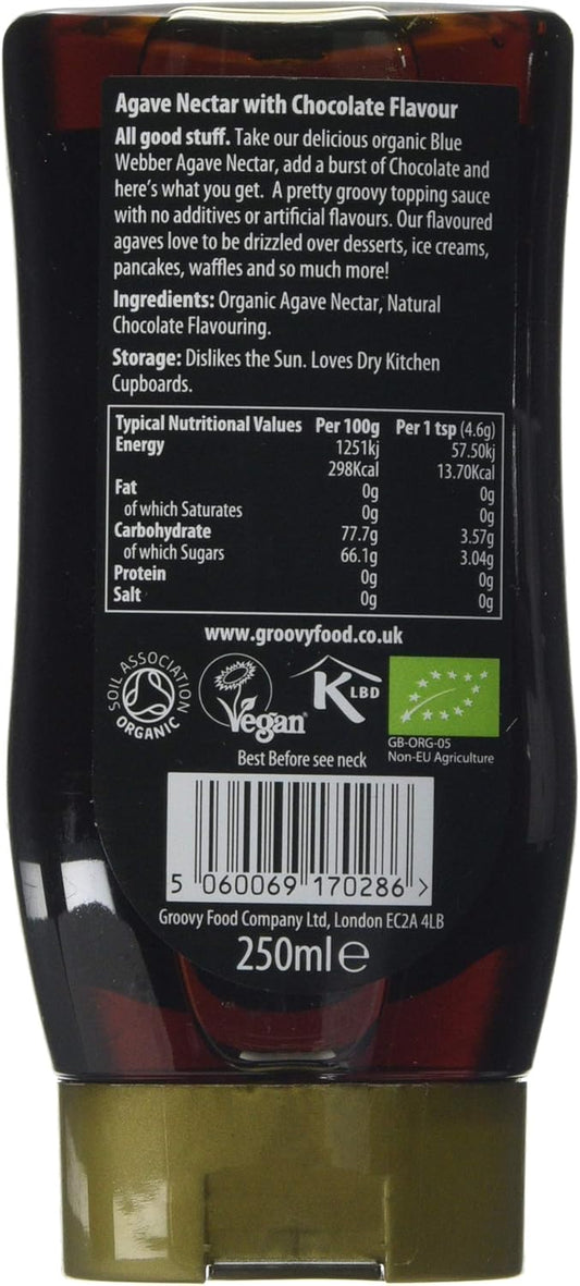 Groovy Food Company Organic Agave Nectar, Blueberry, 250 Mls (Pack Of 3)