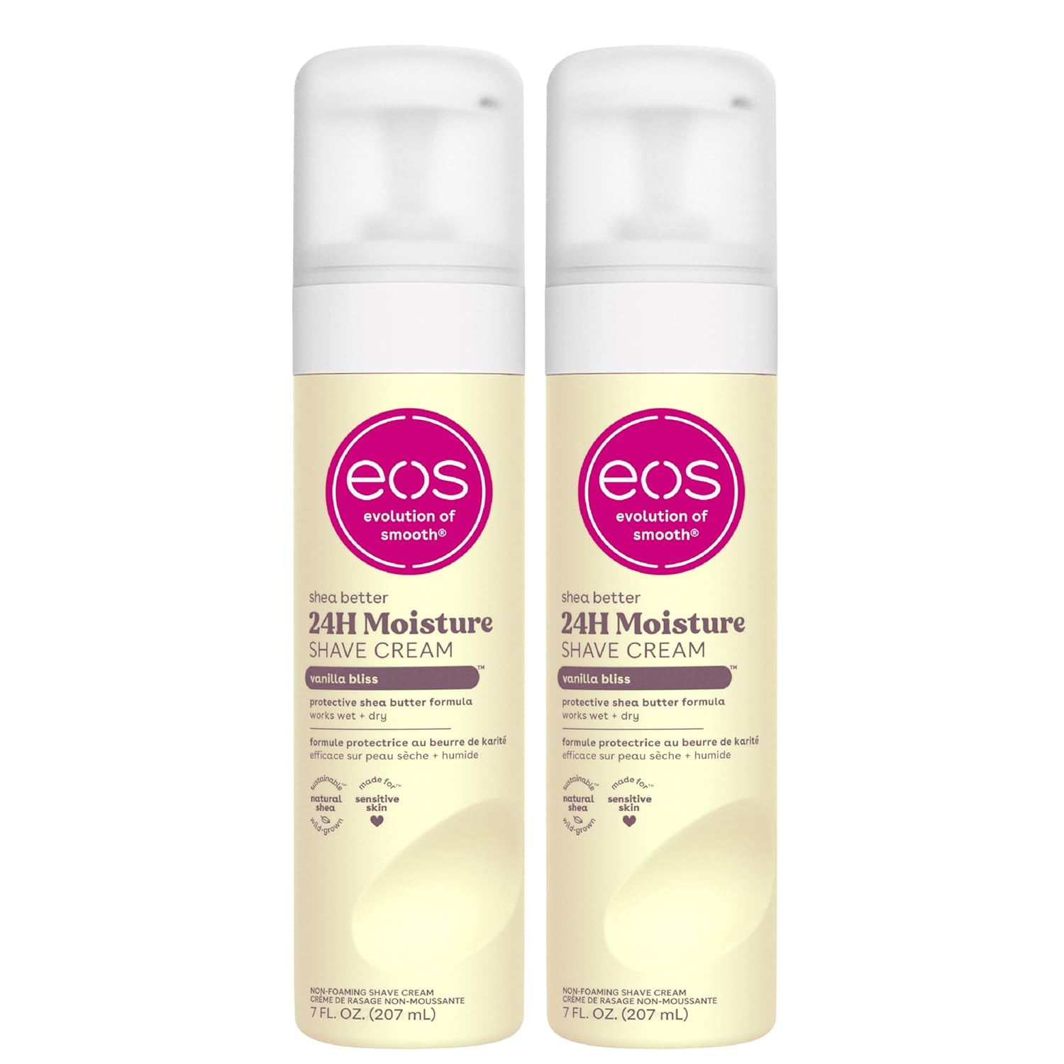 Eos Shea Better Women'S Shave Cream- Vanilla Bliss, Shea Butter Skin Care, Shaving Cream For Women, 14 Fl Oz, 2-Pack