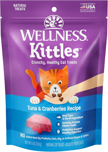 Wellness Kittles Natural Grain Free Cat Treats, Tuna & Cranberries, 6-Ounce Bag