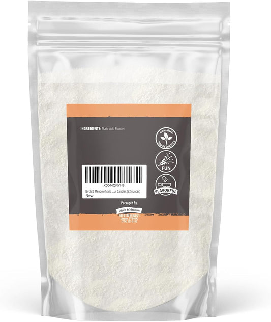 Birch & Meadow Malic Acid Powder, 2 Lb, Flavor Enhancer, Sour Candies