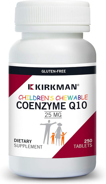 Kirkman Coenzyme Q10 25 Mg Children'S Chewable Tablets || 250 Tablets || Coq10 || Free Of Common Allergens || Gluten Free || Casein Free || Supports Immune System