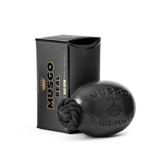 Claus Porto - Black Edition Soap On A Rope For Men + Women | Woody Scent With Lemon | Jojoba + Grape-Seed Oils | Rich, Smooth, Creamy | Handcrafted, Long Lasting (190G | 6.7 Oz) : Beauty & Personal Care