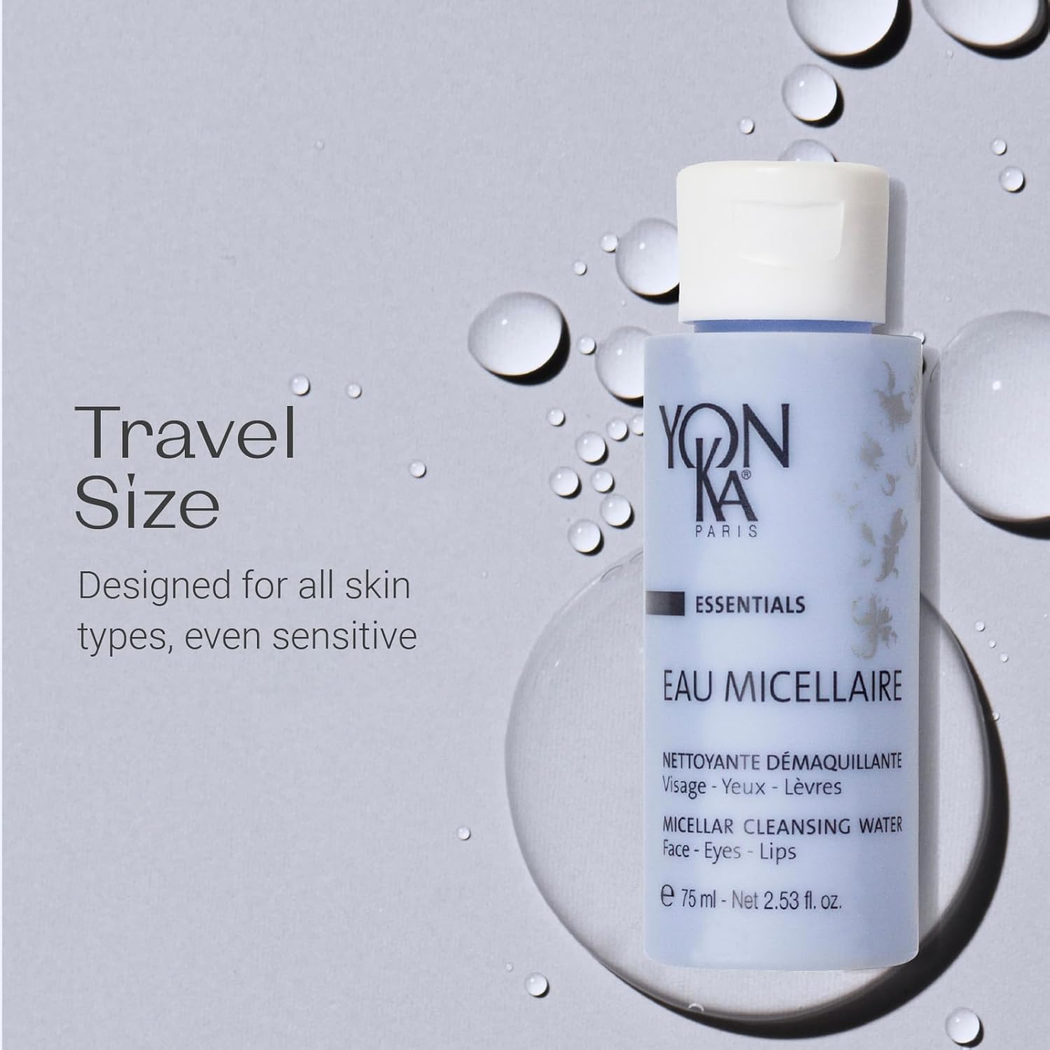 Yonka Eau Micellaire Travel Size (75Ml) Micellar Water And Cleansing Makeup Remover, Gentle Face Wash With Rose And Chamomile To Remove Impurities And Hydrate, Paraben-Free : Beauty & Personal Care