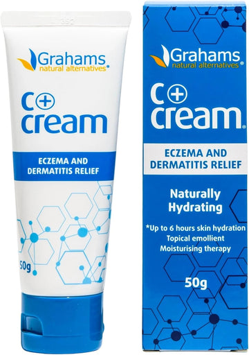 Grahams Natural C+ Eczema Cream - Clinically Proven Eczema Cream For Dry Skin, Inflammation, Dermatitis & Itchy Skin Relief For Adults - With Manuka Honey | Hypoallergenic & Steroid-Free (50G)