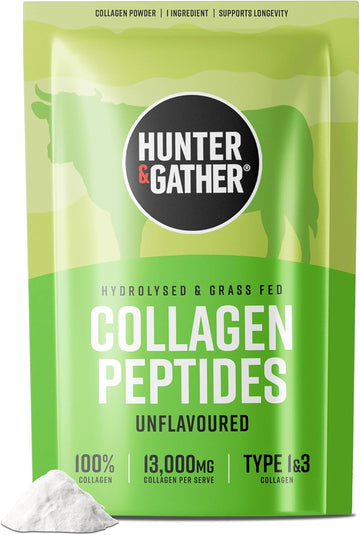 Hunter & Gather Bovine Collagen Powder 400G | Pure Unflavoured Premium Hydrolysed Bovine Collagen Peptides Powder For Hair Skin Nails Muscles | Collagen Supplements For Women And Men
