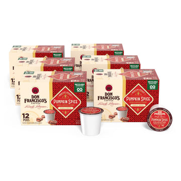 Don Francisco's Pumpkin Spice Flavored Medium Roast Coffee Pods - 72 Count- Recyclable Single-Serve Coffee Pods, Compatible with your K- Cup Keurig Coffee Maker