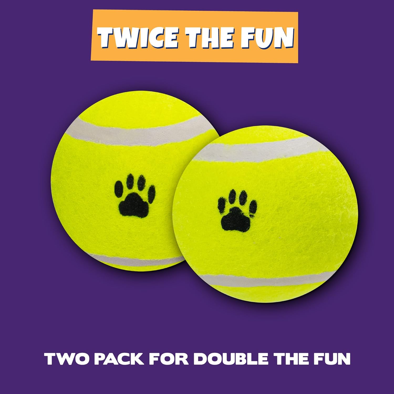 Pet Supplies : Pet Factory 2-Pack Logical Pet 2.5" Tennis Balls Dog Toy Set - Fluorescent Yellow, Set of 2 : Amazon.com