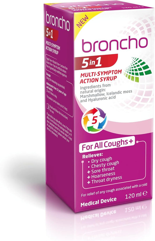 Bronchostop 5In1 Cough Multi-Symptom Action Syrup 120Ml