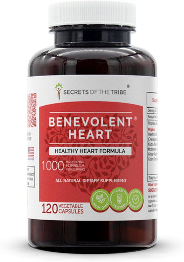 Secrets of the Tribe - Benevolent Heart, Healthy Heart Formula, Herbal Supplement Blend (120 Capsules)